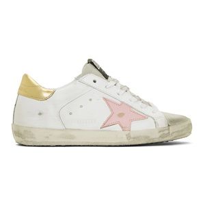 Golden Goose White Gold Tab Sneakers